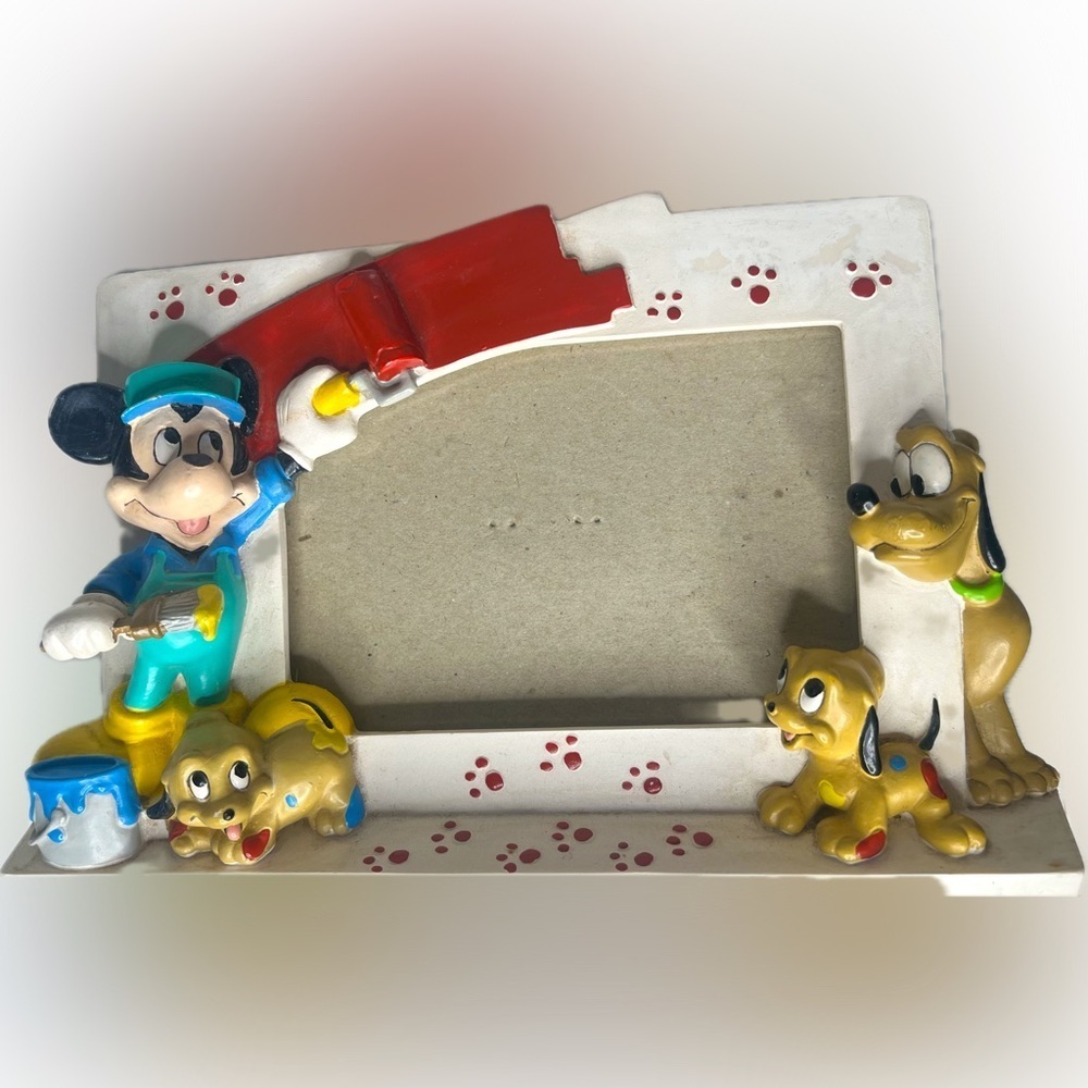 Vintage 1990’s Disney Parks 3D Frame Mickey Pluto, Pups, & Paw Prints